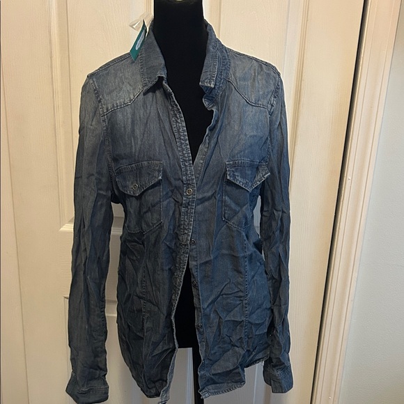 Maurices Tops - Maurices Light Blue Denim Shirt - Casual Button Front